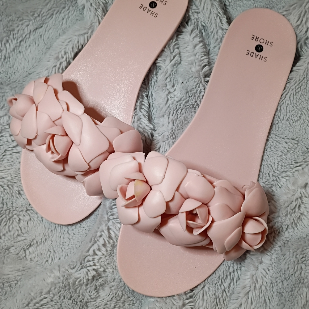 NWOT Shade & Shore Mallory Floral Jelly Slides Pink Sandals Women’s Size 11 - Picture 3 of 9